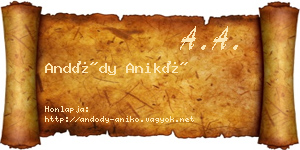 Andódy Anikó névjegykártya