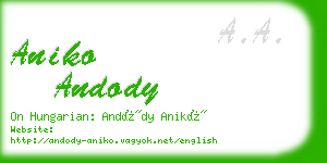 aniko andody business card